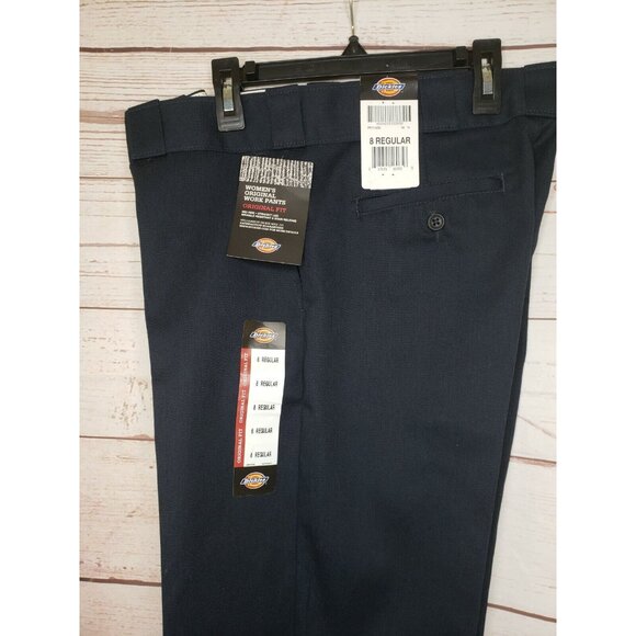Dickies Original Fit Women’s Mid-Rise Blue Pants – Wrinkle-Resistant 8 Regular - Picture 9 of 12
